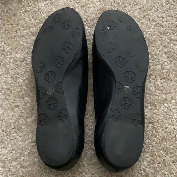 Tory Burch Black & Silver Reva Ballet Flats Size 8 - Picture 3 of 6